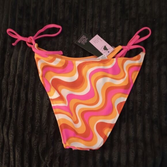 🆕👙Two Piece Bikini Set Orange/Multi Bottom and Pink Top, XS - Picture 4 of 8